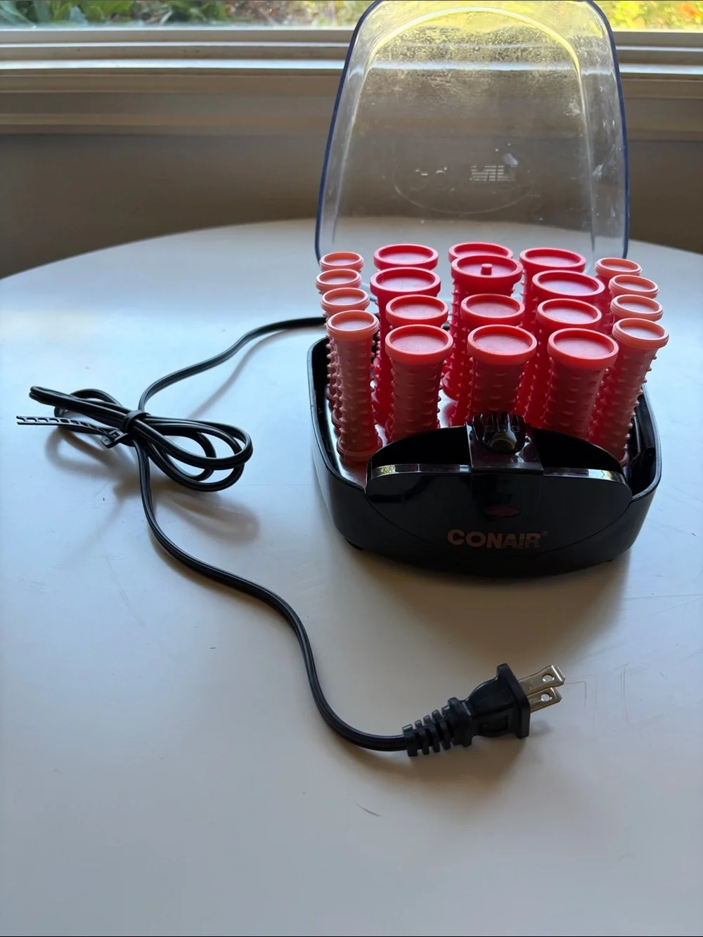 Conair Compact Retro Style Hot Rollers Coral Pink, EUC!